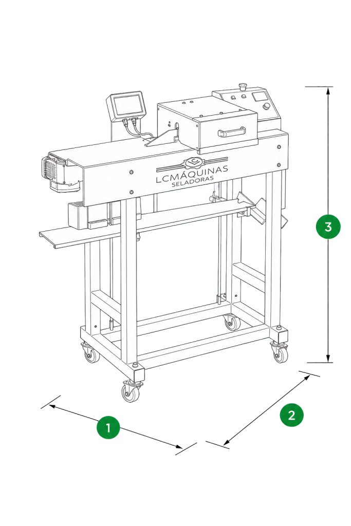 Desenho técnico — Seladora Continua com Impressora